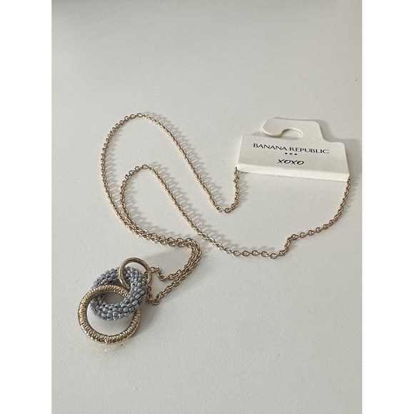 Banana Republic Jewelry - New Banana Republic Necklace Long Pendant Gold Blue Jewelry Cóctel Party‎ Career